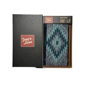 Tony Lama Rodeo Wallet RFID Genuine Leather Western Aztec Bifold NEW IN BOX